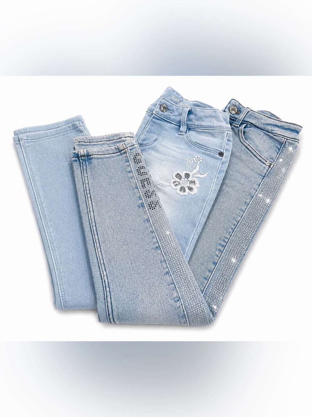 Girls Jeans Bundle Size 7- 8 GUESS Kids + Jumping Beans Rhinestone Jeggings
